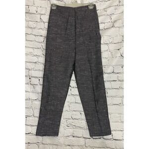 VTG 70's NWOT 10 Black White Side Zip Textured Pants Disco Unbranded